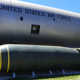 Mark 17 nuclear bomb next to a Convair RB-36H Peacemaker at the Castle Air Museum in Atwater, California.
